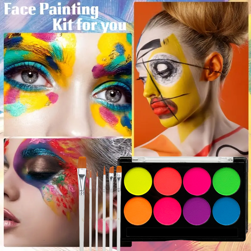 8-Farben-Wasser-Gesichtsfarben – Cosplay Prop Paint Bewertung und Preis